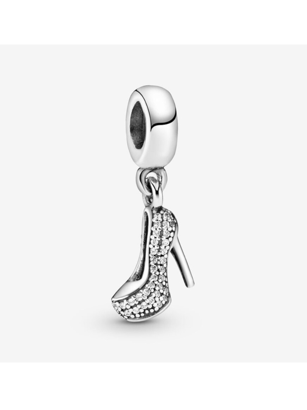 Authentic Pandora Pavé Stiletto Shoe Charm Sterling Silver - Retired Style